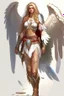 Placeholder: female traveler clothes aasimar barbarian