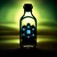 Placeholder: A digital message in a glass bottle. The message is the creation of artificial intelligence.