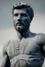 Placeholder: Ultra Realistic image, roman sculpture, deluxe white marble material, otamendi soccer player, Renaissance style, miguel angel style, chisel style, emperor, waist up portrait, epic, celestial, cinematic lighting, God light, god rays, 4k resolution, smooth details, ornate details, unreal engine 5, blue sky background.