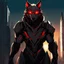 Placeholder: ((Anime future, man in futuristic suit, powerful wolf with piercing red eyes), medern city, sun light, vibrant hues), adorned in armor, dominance, pure, metropolis, unyielding spirit of humanity, industrialized world, contrasting juxtaposition, (dramatic lighting, futuristic atmosphere, ruined cityscape, sunset), wide-angle lens, high resolution Negative prompt: (((((bad quality, poorly drawn, distorted, disfigured, ugly)))))