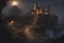 Placeholder: professional concept art, medieval magic path at night, full of details