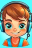 Placeholder: make a cute kid with headset cartoon more easy and smart and a profil picture make it smaer