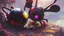 Placeholder: a spider mickey mouse hybrid, photorealism, movie screen capture, horror, sci-fi, retrofuturism,