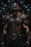 Placeholder: an insane warrior with his chest made of screaming faces. dark horror setting.