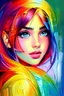 Placeholder: Beautiful girl!! Neo-impressionism expressionist style oil painting :: smooth post-impressionist impasto acrylic painting :: thick layers of colorful textured paint.