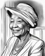 Placeholder: Outline art for coloring pages with Dorothy Height , white background, sketch style, only use black outline, white background, no shadows and well and clear outline , white background, sketch style, only use black outline, white background, no shadows and well and clear outline