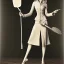 Placeholder: a tall slender woman holding a spatula