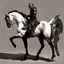 Placeholder: Knight riding a horse. Modern Art