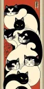 Placeholder:  a group of cats that are on top of each other, a poster by Nōami, ukiyo-e, anime aesthetic, minimalist.