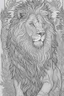 Placeholder: coloring book page of a magical lion, monochrome, black and white, sharp, sketch drawing