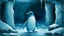 Placeholder: A cyan ice elemental penguin designed in Lascaux cave paintings painted by Ivan Aivazovsky
