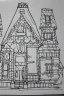 Placeholder: Croquis architecture, city drawing, perspective drawing, point perspective, architecture croquis drawing gingerbread house