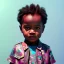 Placeholder: Zaire beetz toddler, full body, leather jacket, floral shirt, floral skirt, Nike sneaker, soft skin, city background, dramatic lighting, hyper realistic