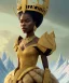 Placeholder: a fancy portrait of a snow african Queen by Greg Rutkowski, Sung Choi, Mitchell Mohrhauser, Maciej Kuciara, Johnson Ting, Maxim Verehin, Peter Konig, kente, 8k photorealistic, cinematic lighting, HD, high details, dramatic, atmosphereric, trending on artstation