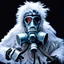 Placeholder: Yeti in an elastomeric respirator, Kananaskis Country, Sci Fi, post-apocolapse