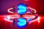 Placeholder: an even and symmetrical coiled tube coloured from blue to red and light bulb placed next to it shining gentle rays of light onto the coil