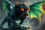 Placeholder: A panther with shimmering dragon scary ,cool wings