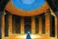 Placeholder: stargate inside an Inca underground temple, high celling by Moebius