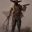 Placeholder: Insanely detailed photograph of an “ a mustachioed cowboy warrior ” with detailed Sombrero, intricate charo,cigar,crossbow in hand, hyperdetailed painting by Ismail Inceoglu Huang Guangjian and Dan Witz CGSociety ZBrush Central fantasy art album cover art,8K, hdr, mysterious, flickeringlights ,Stoic