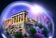 Placeholder: Acropolis of Athens , 8k resolution holographic astral cosmic illustration mixed media by Pablo Amaringoe captured inside a big snow crystal ball. unreal engine 5, 24mm , deep colours , blue , white ,gold ,pink cherry blossom, green bonsai trees ,