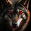 Placeholder: A wolf with shining red eyes