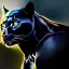 Placeholder: Ultra detailed fullbody Portrait+zoomout in oil on canvas of Black Panther jumping ,extremely detailed digital painting, extremely detailed face,crystal clear Big Glowing eyes, mystical colors ,perfectly centered image, perfect composition, rim light, beautiful lighting, 8k, stunning scene, raytracing, anatomically correct, in the style of robert e howard and Ken Kelley and Ohrai Noriyoshi and Simon Bisley and tomzj1