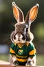 Placeholder: Cute bunny wearing a south African springbok jersey