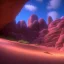 Placeholder: Cave in a desert mountain, hyper realistic, photography, rays, amazing lighting