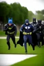 Placeholder: batman wearing diapers, running away from law enforcers