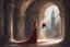 Placeholder: Circe was standing there, a touching creature with a red rose in her hand. The girl seemed so tiny in the huge arched doorway. Circe's eyes were sad, swollen and reddened from crying.