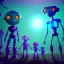 Placeholder: Ultra Realistic family portrait, father, mother, daughter, alien pet, assistant robot, room home, retro futuristic scene, wes Anderson style. smile, happy, gradient color fog. highly detailed, concept art, unreal engine 5, ray tracing, RTX, lumen lighting, ultra detail, volumetric lighting, 3d, finely drawn, high definition, high resolution.