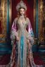 Placeholder: Gorgeous photography full body Beautiful super model Russian dressing Luxury gown Victorian colorful art conceptual, amazing artwork,close-up portrait,crystal ornaments background