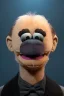 Placeholder: Waist up muppet Portrait, Vladimir Putin as muppet doll, Black suit, photo studio, blue background, unreal engine 5, concept art, art station, god lights, ray tracing, RTX, lumen lighting, ultra detail, volumetric lighting, 3d.