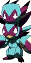 Placeholder: one steel and poison type Pokemon, tiny, ferrous, dark in color scheme, fully visible, Ken Sugimori, pokemon