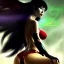 Placeholder: ultra detailed portrait of beautiful Vampirella Riding a black horse,wearing plate armor, extremely detailed digital painting, in the style of FRANK FRAZETTA and Earl Norem and fenghua zhong and ruan jia and jeremy lipking and peter mohrbacher, mystical colors, rim light, beautiful lighting, 8 k, stunning scene, raytracing