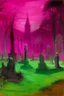 Placeholder: A purplish magenta haunted graveyard with ghosts painted by Edgar Degas