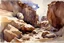 Placeholder: Clouds, rocks, cliffs, rocky land, sci-fi and fantasy, beyond and trascendent, 90's sci-fi movies influence, john singer sargent watercolor paintings