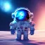 Placeholder: pixar style anamorphic cute astronaut floating in space, full body, puffer jacket, dramatic lighting, hyper realistic, unreal engine 5, 16k, background:space