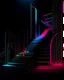 Placeholder: Abstract conceptual representation of goal-setting, surreal digital art, floating geometric shapes forming a ladder to success, vibrant colors, 1:1, art, minimalism, futuristic, neon, dark, composition with narrow depth of field
