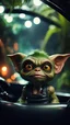 Placeholder: close up portrait of a gremlin model in a car shaped like a bucket in dark lit reflective wet jungle metallic hall dome hotel tunnel, in the style of a game,bokeh like f/0.8, tilt-shift lens 8k, high detail, smooth render, down-light, unreal engine, prize winning