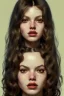 Placeholder: 1970's porno model , cute, big droopy eyes, angelic face with minor blemishes, beautiful, long orange flowing hair, wavy hair, curly hair، black eyes, head and shoulders portrait, cinematic, misty atmosphere, 8k, resolution concept art portrait by Greg Rutkowski, Artgerm, WLOP, Alphonse Mucha dynamic lighting hyperdetailed intricately detailed, bokeh, Stunning 8k ektar film scan, rim light, volumetric lighting