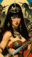 Placeholder: Betty Page art from japanese style 1900 movie. Heavy metal