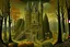 Placeholder: An olive green Halloween themed chateau painted by Edward Hicks