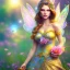 Placeholder: bright fairy, beautiful portrait, flowery landscape