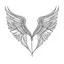 Placeholder: simple line drawing of a heart with wings against a white background.