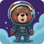 Placeholder: Cute bear character, wearing astronout suit