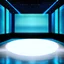 Placeholder: beautiful dance stage with no dancers in luxury modern hall dynamic lights, modern furniture light blue & gray theme