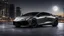 Placeholder: 2023 Lamborghini Avendor black and gray with night light downtown background and moonlight landscape, highly detailed 8k resolution high contrast, intricate details,