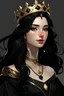 Placeholder: Mädchen mit schwarz glänzendem Haar die eine Hofdame ist