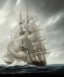 Placeholder: tall ship, storm, full sail, clear skies, mild seas